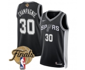 Men's San Antonio Spurs #30 Julian Champagnie Black 2026 Finals Patch Icon Edition Stitched Basketball Jersey