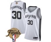 Men's San Antonio Spurs #30 Julian Champagnie White 2026 Finals Patch Association Edition Stitched Basketball Jersey