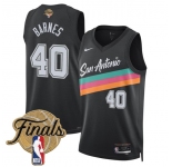 Men's San Antonio Spurs #40 Harrison Barnes Black 2026 Finals Patch City Edition Stitched Basketball Jersey