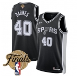 Men's San Antonio Spurs #40 Harrison Barnes Black 2026 Finals Patch Icon Edition Stitched Basketball Jersey
