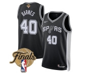 Men's San Antonio Spurs #40 Harrison Barnes Black 2026 Finals Patch Icon Edition Stitched Basketball Jersey