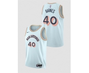 Men's San Antonio Spurs #40 Harrison Barnes Light Blue 2024-25 City Edition Stitched Basketball Jersey