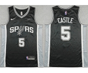 Men's San Antonio Spurs #5 Stephon Castle Black 2025-26 Icon Edition Stitched Basketball Jersey