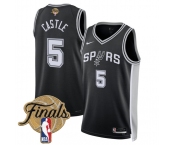 Men's San Antonio Spurs #5 Stephon Castle Black 2026 Finals Patch Icon Edition Stitched Basketball Jersey