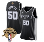 Men's San Antonio Spurs #50 David Robinson Black 2026 Finals Patch Icon Edition Stitched Basketball Jersey