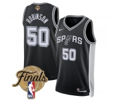 Men's San Antonio Spurs #50 David Robinson Black 2026 Finals Patch Icon Edition Stitched Basketball Jersey