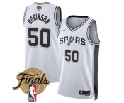 Men's San Antonio Spurs #50 David Robinson White 2026 Finals Patch Association Edition Stitched Basketball Jersey