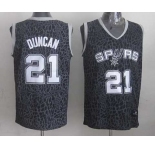 nba san antonio spurs #21 tim duncan black leopard print[2014 new]