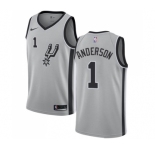 Women's Nike San Antonio Spurs #1 Kyle Anderson Swingman Silver Alternate NBA Jersey Statement Edition