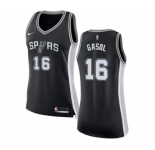 Women's Nike San Antonio Spurs #16 Pau Gasol Swingman Black Road NBA Jersey - Icon Edition