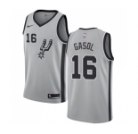 Women's Nike San Antonio Spurs #16 Pau Gasol Swingman Silver Alternate NBA Jersey Statement Edition