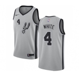 Women's Nike San Antonio Spurs #4 Derrick White Swingman Silver Alternate NBA Jersey Statement Edition