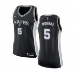 Women's Nike San Antonio Spurs #5 Dejounte Murray Swingman Black Road NBA Jersey - Icon Edition