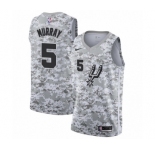 Women's San Antonio Spurs #5 Dejounte Murray White Swingman Jersey - Earned Edition