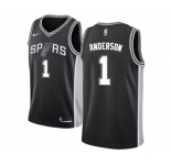 Youth Nike San Antonio Spurs #1 Kyle Anderson Swingman Black Road NBA Jersey - Icon Edition