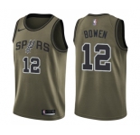 Youth Nike San Antonio Spurs #12 Bruce Bowen Swingman Green Salute to Service NBA Jersey