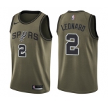 Youth Nike San Antonio Spurs #2 Kawhi Leonard Swingman Green Salute to Service NBA Jersey