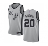 Youth Nike San Antonio Spurs #20 Manu Ginobili Swingman Silver Alternate NBA Jersey Statement Edition