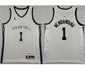 Youth San Antonio Spurs #1 Victor Wembanyama Silver 2025 Statement Edition Stitched Jersey