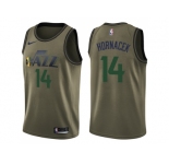 Men Nike Utah Jazz #14 Jeff Hornacek Green Salute to Service NBA Swingman Jersey