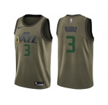 Men Nike Utah Jazz #3 Ricky Rubio Green Salute to Service NBA Swingman Jersey
