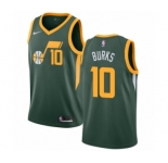 Men's Nike Utah Jazz #10 Alec Burks Green Swingman Jersey - Earned Edition