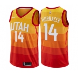 Men's Nike Utah Jazz #14 Jeff Hornacek Swingman Orange NBA Jersey - City Edition
