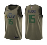 Men's Nike Utah Jazz #15 Derrick Favors Swingman Green Salute to Service NBA Jersey