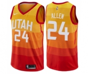 Men's Nike Utah Jazz #24 Grayson Allen Swingman Orange NBA Jersey - City Edition