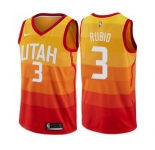 Men's Nike Utah Jazz #3 Ricky Rubio Authentic Orange NBA Jersey - City Edition