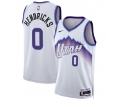 Men's Utah Jazz #0 Taylor Hendricks White 2025 Association Edition Stitched Basketball Jersey