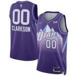 Men's Utah Jazz #00 Jordan Clarkson Purple 2024-25 City Edition Stitched Basketball Jersey