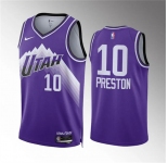 Men's Utah Jazz #10 Jason Preston Purple Classic Edition Stitched Basketball Jersey