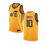 Men's Utah Jazz #10 Mike Conley Authentic Gold Basketball Jersey Statement Edition