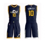 Men's Utah Jazz #10 Mike Conley Authentic Navy Blue Basketball Suit Jersey - Icon Edition