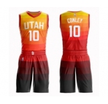 Men's Utah Jazz #10 Mike Conley Authentic Orange Basketball Suit Jersey - City Edition