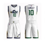 Men's Utah Jazz #10 Mike Conley Authentic White Basketball Suit Jersey - Association Edition