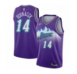 Men's Utah Jazz #14 Jeff Hornacek Swingman Purple Hardwood Classics Basketball Jersey