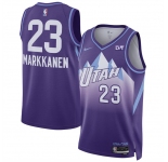 Men's Utah Jazz #23 Lauri Markkanen Purple 2024-25 City Edition Stitched Basketball Jersey