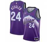Men's Utah Jazz #24 Walker Kessler Purple 2025 Icon Edition Stitched Basketball Jersey