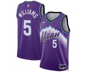 Men's Utah Jazz #5 Cody Williams Purple 2025 Icon Edition Stitched Basketball Jersey