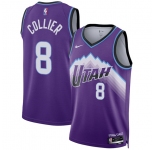 Men's Utah Jazz #8 Isaiah Collier Purple 2025 Icon Edition Stitched Basketball Jersey