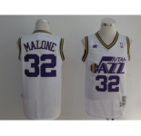nba utah jazz #32 malone white(fans edition)