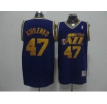 nba utah jazz #47 kirilenko blue
