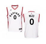 Men Adidas Toronto Raptors #0 C.J. Miles Authentic White Home NBA Jersey