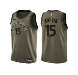 Men Nike Toronto Raptors #15 Vince Carter Green Salute to Service NBA Swingman Jersey