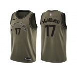 Men Nike Toronto Raptors #17 Jonas Valanciunas Green Salute to Service NBA Swingman Jersey