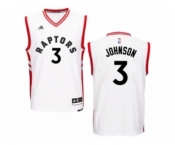 Men's Adidas Toronto Raptors #3 James Johnson Authentic White Home NBA Jersey