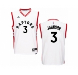 Men's Adidas Toronto Raptors #3 James Johnson Swingman White Home NBA Jersey