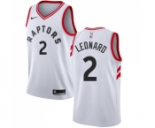 Men's Nike Toronto Raptors #2 Kawhi Leonard Authentic White NBA Jersey - Association Edition